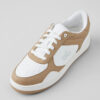 Alo Yoga Zapatillas Deportivas - Casual Recovery Mode Sneake Blanco Y Marron Cuero Vegano Faux Leather 45 Ar