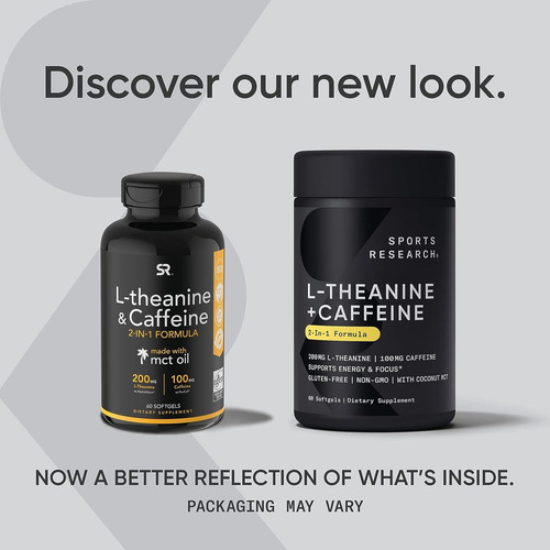 L Theanine + Caffeine 60 Cap - Sports Research Sin Sabor