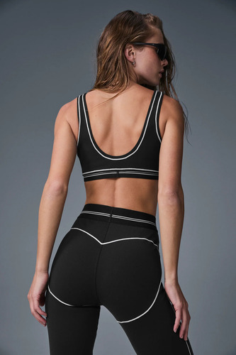 Alo Yoga Corpiño Bra Deportivo Airbrush Heart Throb Negro Airbrush Heart Throb S