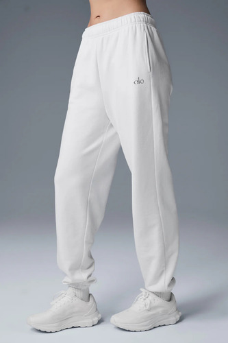 Alo Yoga Pantalón Jogger Deporti Accolade Sweatpant Unisex Blanco French Terry M - 8