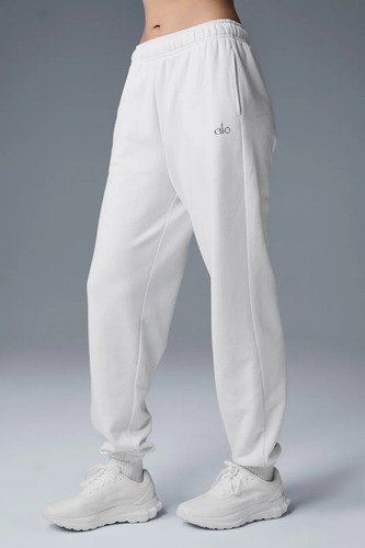 Alo Yoga Pantalón Jogger Deporti Accolade Sweatpant Unisex Blanco French Terry L - 12