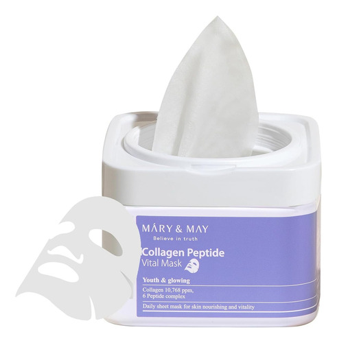 Mary & May Collagen Peptide Vital Mascaras (30 Unidades) Todo Tipo De Piel