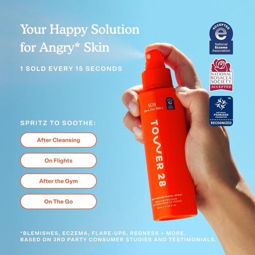 Tower 28 - Sos Daily Rescue Facial Spray Mini 30ml Todo Tipo De Piel Día/noche