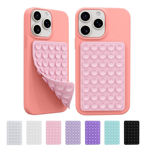 Sopapa Soportes De Silicona Telefono Con Agarre Adhesivo Rosa Pálido Ventosas De Doble Cara