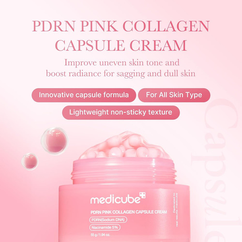 Medicube Salmon Dna Pdrn Crema De Cápsula De Colágeno Rosa Todo Tipo De Piel Día/noche