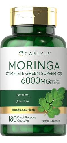 Carlyle Moringa Oleifera 6000mg 180 Capsulas Sin Sabor