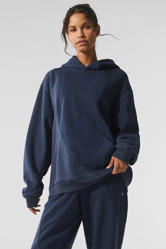 Alo Yoga Chompa Buzo Hoodie Unisex Make Waves Original S - 4 Azul Marino Make Waves