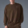 Alo Yoga Buzo Accolade Oversize Unisex Original Algodón S - 4 Marrón Oscuro Accolade Crew Neck