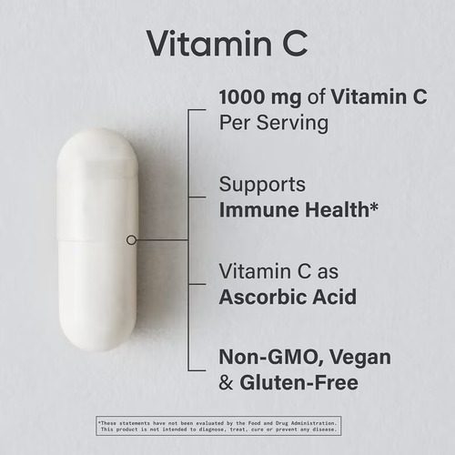 Vitamina C 1000mg 240 Cap Veganas Sports Research Sin Sabor