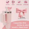 6pcs Accesorios Para Stanley Adorno Con Pajita Con Lazo Cup Rosado Claro