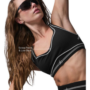 Alo Yoga Corpiño Deportivo Splendor Bra Airbrush Negro Xl
