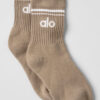 Alo Yoga Medias Unisex Half-crew Throwback Sock Color Beige Marrón Claro M