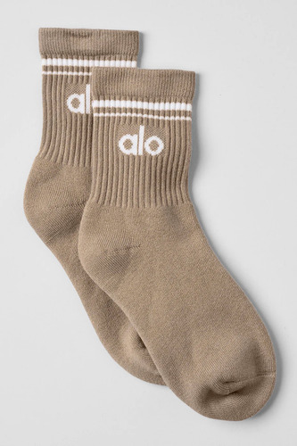 Alo Yoga Medias Unisex Half-crew Throwback Sock Color Beige Marrón Claro M