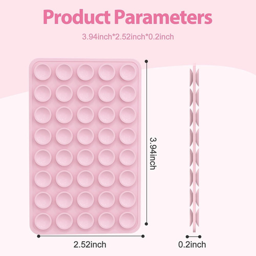 Sopapa Soportes De Silicona Telefono Con Agarre Adhesivo Rosa Pálido Ventosas De Doble Cara