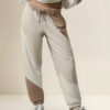 Alo Yoga Make Waves Pantalón Jogger Deportivos Unisex Blanco Y Marron Tejido French Terry M - 8