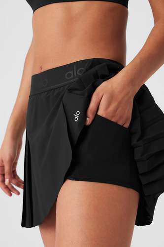 Alo Yoga Pollera Deportivo Actitud Aces Tennis Skirt Negro L - 12