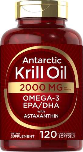 Carlyle Aceite De Krill Antártico 2000 Mg 120 Cápsulas Bland Sin Sabor