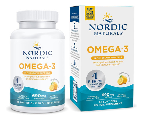 Nordic Naturals Omega-3 En Gelatina Pescado Limon X 60 Cap Limón