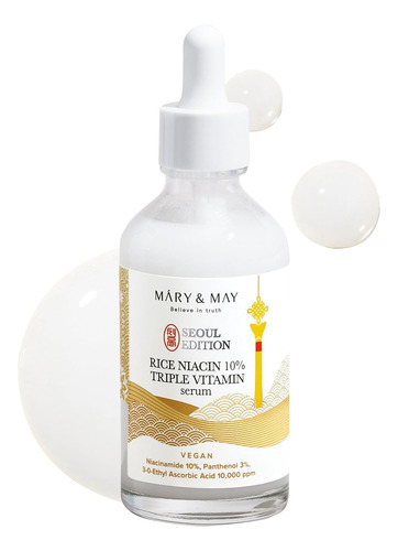 Mary & May Serum Rice Niacin 10% Triple Vitamin 30ml Todo Tipo De Piel Día/noche