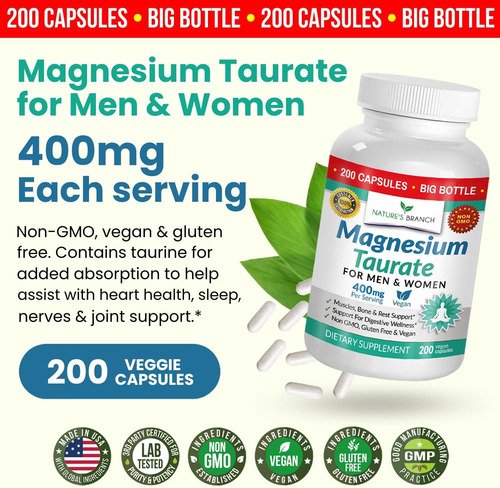 Nature Branch Suplemento Magnesio Taurate Sin Sabor