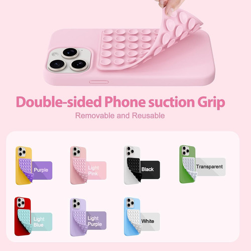 Sopapa Soportes De Silicona Telefono Con Agarre Adhesivo Rosa Pálido Ventosas De Doble Cara