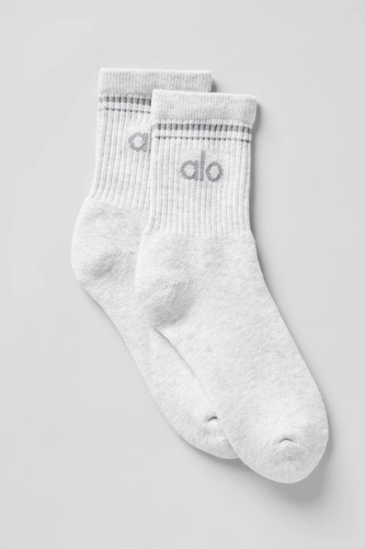 Alo Yoga Medias Unisex Half-crew Throwback Sock Color Beige Gris Claro Unisex Half-crew Throwback M