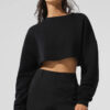 Alo Yoga Extreme Cropped Pullover -buzo Negro Original S - 4 Negro Cropped