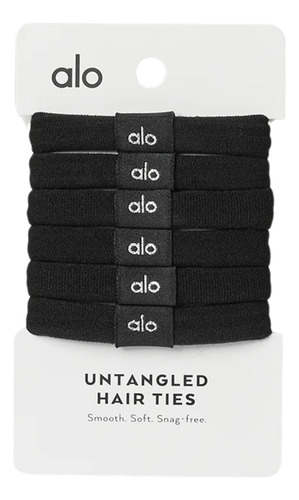 Alo Yoga Colita De Cabello Untangled Hair Tie 6-pack Negro Untangled Hair Tie