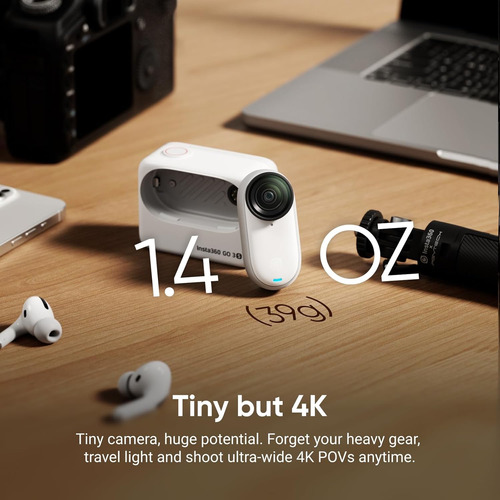 Cámara De Vlogging Insta360 Go 3s 128 Gb 4k Portátil Blanco