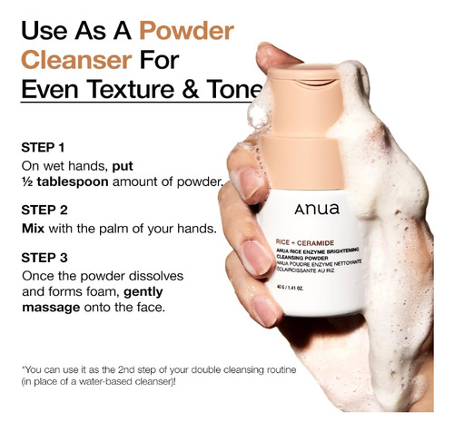 Anua Rice Enzyme Brightening Cleansing Powder 40g - K Beauty Momento De Aplicación Día/noche Tipo De Piel Todo Tipo De Piel
