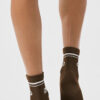 Alo Yoga Medias Unisex Half-crew Throwback Sock Color Beige Marrón Oscuro Throwback M