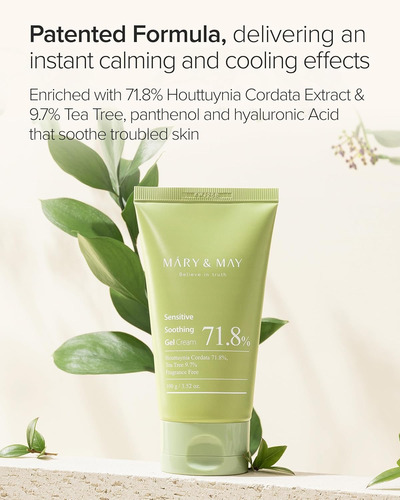 Mary & May Sensitive Crema Gel Calmante Para Piel Sensible Normal A Sensible Día/noche