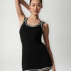 Alo Yoga Vestido Deportivo Tennis Club Sweaters 100% Algodón Negro Ribetes Canalé Xl - 16