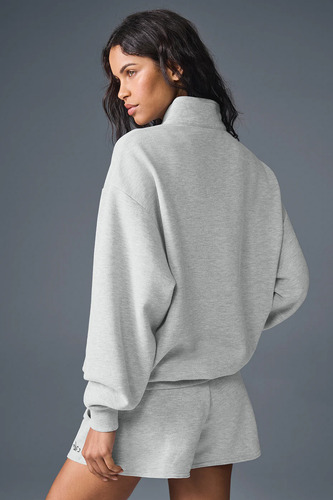 Alo Yoga Buzo Unisex Accolade 1/4 Zip Pullover Estilo Overs S - 4 Gris Claro Accolade 1/4 Zip