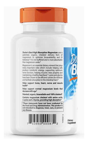 Magnesio De Alta Absorción 240 Tabletas 100mg Doctor's
