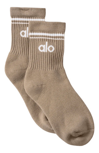 Alo Yoga Medias Unisex Half-crew Throwback Sock Color Beige Marrón Claro M