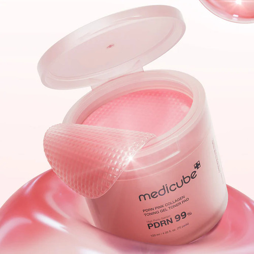 Medicube Pdrn Pink Colageno Tonico Gel - 70 Almohadillas Mixta Día/noche