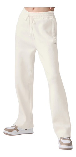 Alo Yoga Pantalones Mujer Scholar Straight Leg Sweatpant Beige Scholar Straight Leg Sweatpant S - 4