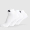 Gymshark Pack De 3 Pares De Medias Blanco Woven Tab Quarter S