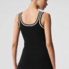 Alo Yoga Vestido Deportivo Tennis Club Sweaters 100% Algodón Negro Ribetes Canalé S - 4