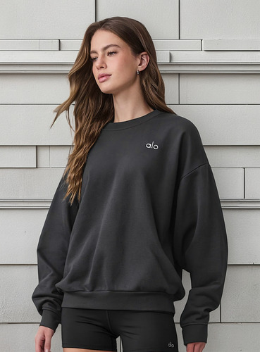 Alo Yoga Campera Accolade Crew Neck Buzo Negro Claro Xs - 2 Accolade Crew Neck