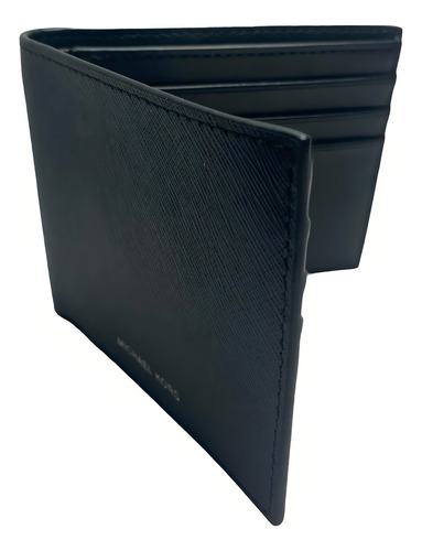 Cartera Hombre Caballero Michael Kors 9206 Color Negro Diseño De La Tela Liso