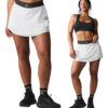 Alo Yoga Pollera Short Deportiva Match Point Skirt Original Blanco L - 12
