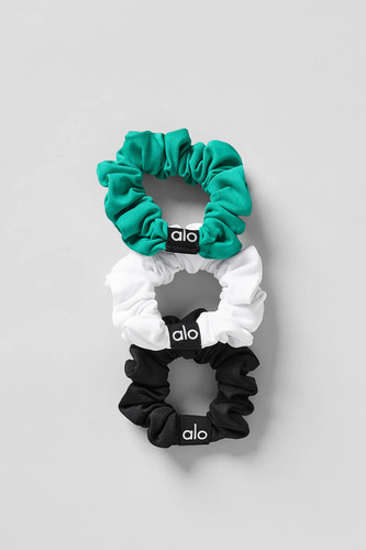 Alo Yoga Fresh Mini Scrunchie (3-pack) Colitas De Cabello Verde Blanco Y Negro Fresh Mini Scrunchie