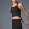 Alo Yoga Musculosa Deportivo Seamless Ribbed Bra Tank Negro Textura Acanalada Ribbed M - 34