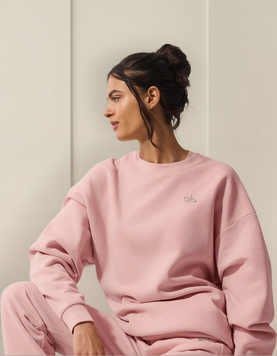Alo Yoga Campera Accolade Crew Neck Buzo Rosa S - 4 Accolade Crew Neck