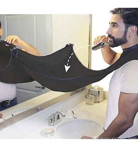 Capa Para Afeitarse Con Sopapa Manta Atrapa Pelo Barba Color Blanco