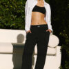 Alo Yoga Pantalon Suit Up Regular Tiro Medio Fit Holgado Negro Liso M - 8