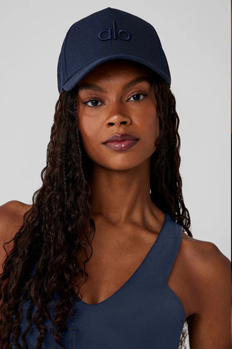 Alo Yoga Gorra District Trucker Original Azul Marino Talla Unica