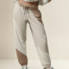 Alo Yoga Make Waves Pantalón Jogger Deportivos Unisex Blanco Y Marron Tejido French Terry S - 4